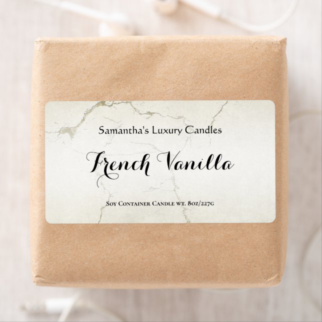 Cream and Gold Marble Candle Label Template (Insitu)