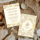 Cream and Gold Paisley Islamic Muslim Wedding Invitation<br><div class="desc">Amaze your guests with this Islamic style wedding invitation featuring an elegant paisley pattern and faux gold foil accents with 'Bismillah' in Arabic calligraphy. Simply add your event details on this easy-to-use template to make it a one-of-a-kind invitation.</div>