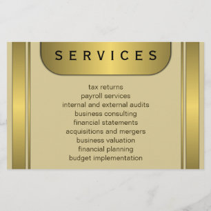 Cream and Gold Plate 5.5" x 8.5" Accountant Flyers
