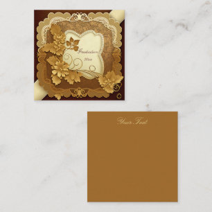 Cream and Gold Scrapbook Style Square Business Card
