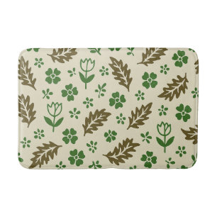 Cream and Green Bath Mat