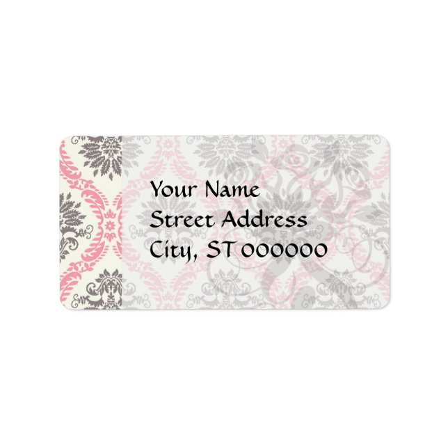 cream and grey tan damask bliss label (Front)