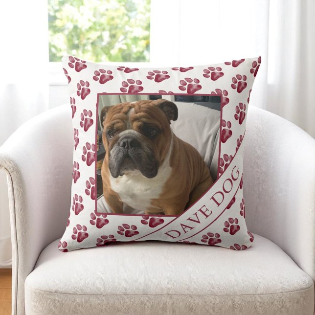 Cream and Maroon Dog Photo Pillow (Creator Uploaded)