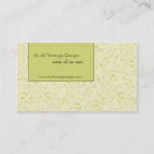 Cream and pea green vintage elegant business card