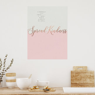 Cream and Pink Kindness Quote – Minimalist Wall Poster
