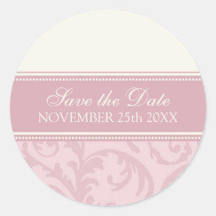 Cream and Pink Save the Date Envelope Seal