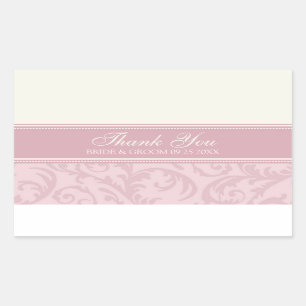 Cream and Pink Thank You Wedding Favour Tags