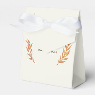 Cream and Pumpkin Orange Autumn Wedding Favour Box