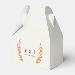 Cream and Pumpkin Orange Autumn Wedding Favour Box
