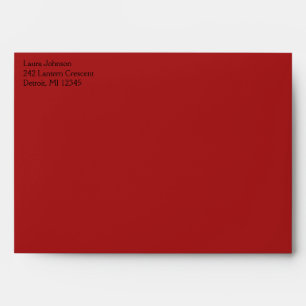 Cream and Red Damask A7 Envelope