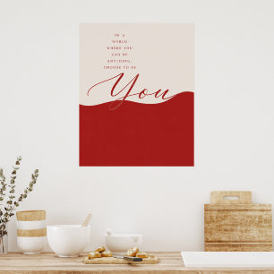 Cream and Red Empowering Quote – Minimalist Wall Poster