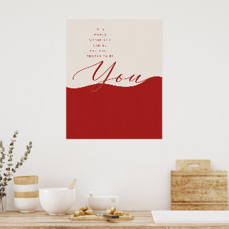 Cream and Red Empowering Quote – Minimalist Wall Poster