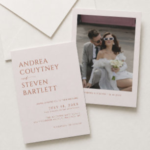 Cream and Terracotta Fall Wedding  Invitation