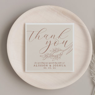 Cream and Terracotta minimalist chic Napkin