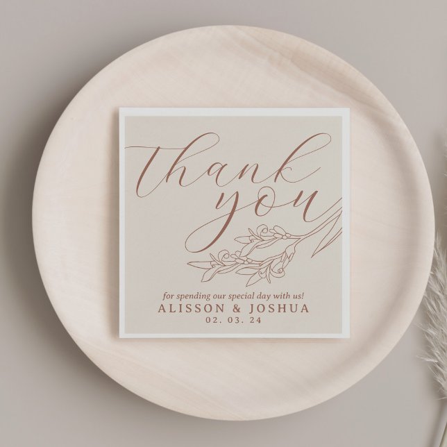 Cream and Terracotta minimalist chic Napkin (Creator Uploaded)