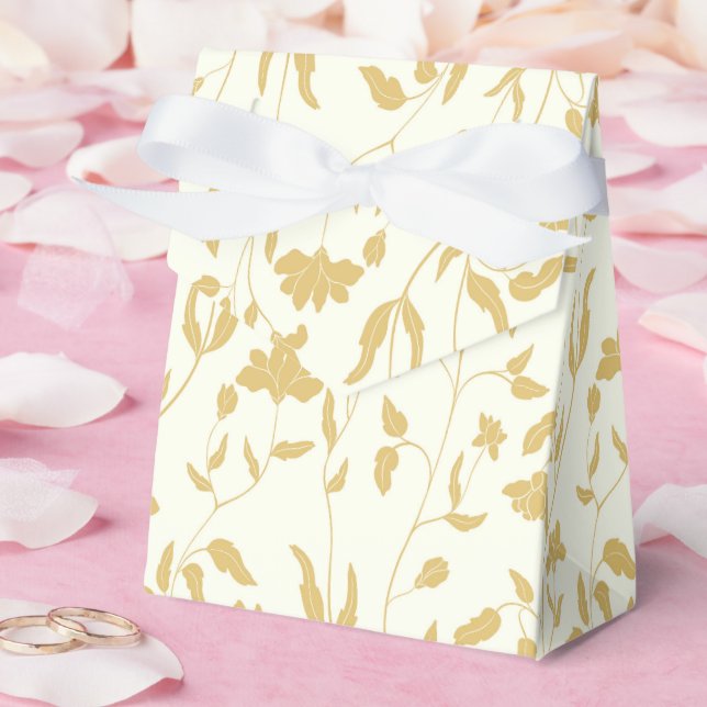 Cream and yellow floral  favour box (Wedding)