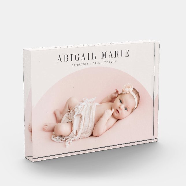 Cream Arch Baby Photo Keepsake  (Left)
