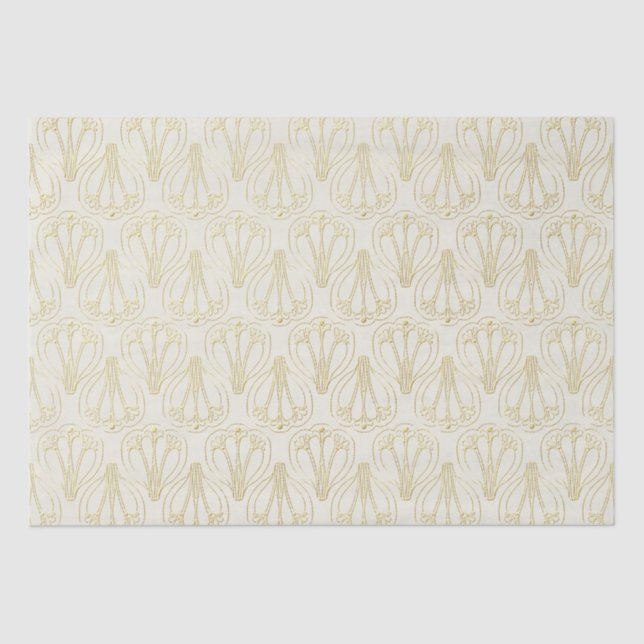 Cream Art Deco  Tissue Paper (Front)