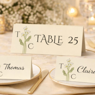 Cream Art Nouveau Lily Monogram Wedding