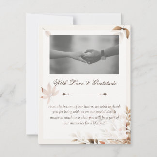 Cream Autumn Wedding Gratitude Thank You Card