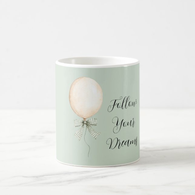 Cream Balloon Mint Bow Dreams Coffee Mug (Center)