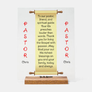 Cream Banner Pastor Appreciation Acrylic Sign