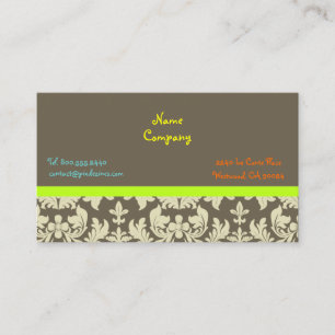 Cream baroque damask/DIY colour/ashbrown backgroun Business Card