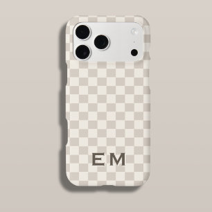 Cream Beige Chequerboard Chequered Monogram