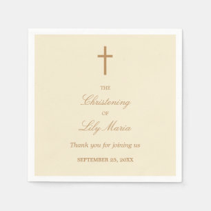 Cream Beige Christening Party Napkins