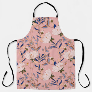 Cream Beige Lilies: Pink Seamless Background Apron