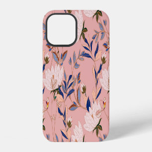 Cream Beige Lilies: Pink Seamless Background iPhone 12 Case