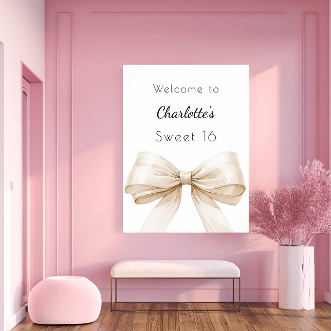 Cream beige Sweet 16 welcome Poster (Creator Uploaded)