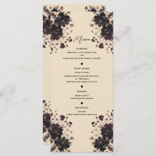Cream Beige Vintage Shabby Chic Moody Floral Menu