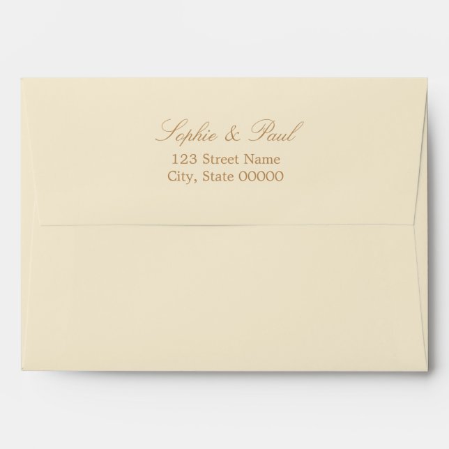 Cream Beige Wedding Invitation Envelope (Back (Top Flap))