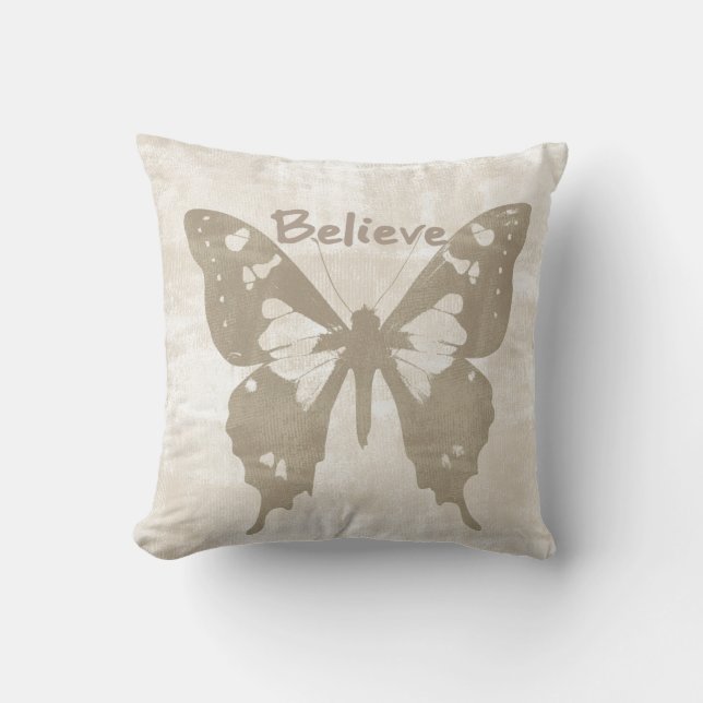 Cream Believe Butterfly Cushion (Front)
