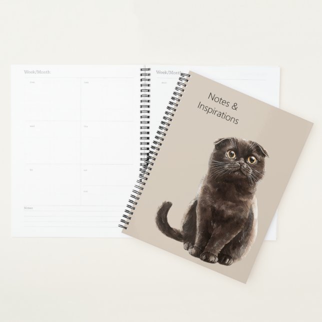 Cream Black Cat   Planner (Display)