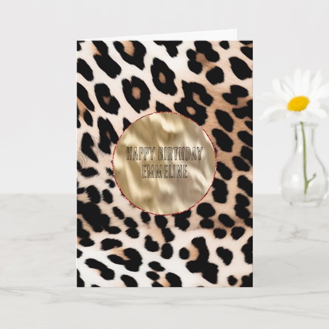Cream Black Leopard     Card (Small Plant)