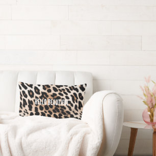 Cream Black Leopard     Lumbar Cushion