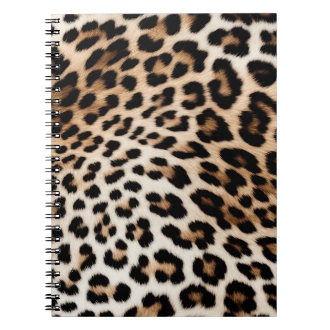 Cream Black Leopard Print Notebook (Front)