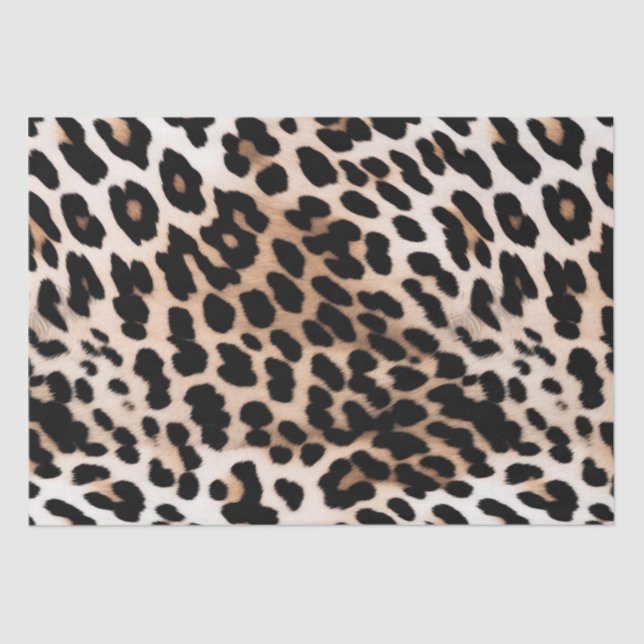 Cream Black Leopard     Tissue Paper (Front)