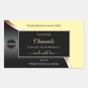 Cream Black Wavy Rose Gold with Logo Product Label