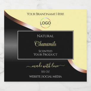Cream Black Wavy Rose Gold with Logo Product Label