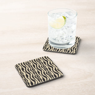 Cream Black Zebra Print Coaster