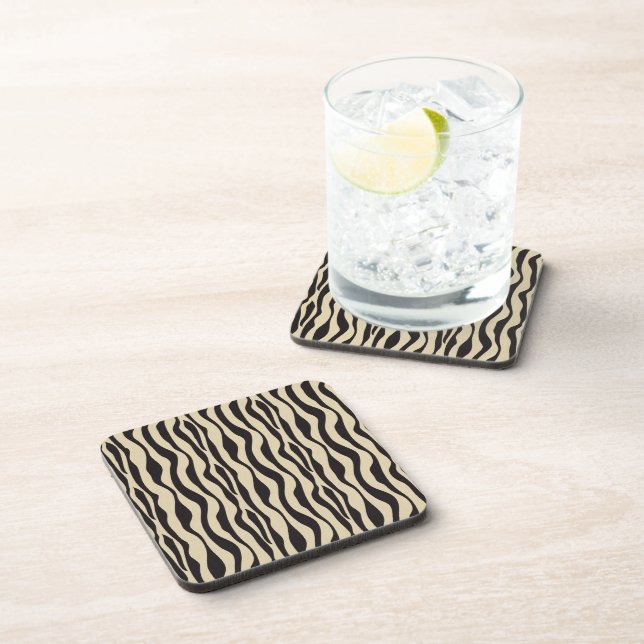 Cream Black Zebra Print Coaster (Right Side)