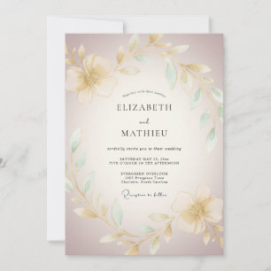 Cream Blossom Romantic Wedding Invitation