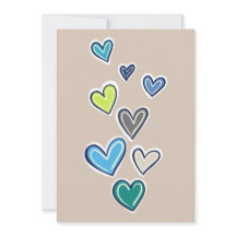 Cream Blue Green Hearts Baby Shower