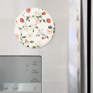Cream Blush Strawberries Magnet