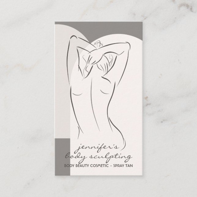 Cream Body Sculpting Contouring Spray Tan Business Card (Front)