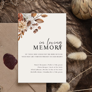 Cream Boho In loving memory Wedding Sign