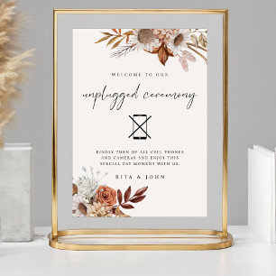 Cream Boho Unplugged Ceremony Wedding Sign